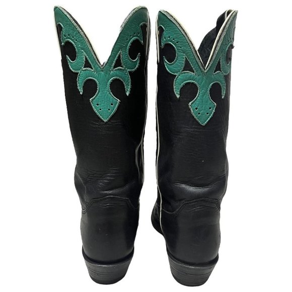 FLAMING Vintage Genuine JUSTIN Western Cowboy Boots - 5.5 US - Picture 3 of 6